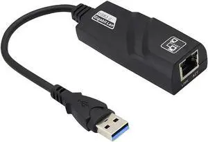 WISDUM  USB 3.0 to Ethernet Adapter Network Wired Cable Gigabit RJ45 LAN Converter - Lightning10/100/1000Mbps Compatible for MacBook Laptop PC Desktop with Windows 10 8 7 Vista Linux Mac Chrome OS