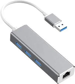 USB 3.0 to Ethernet Adapter,3-Port USB 3.0 Hub with RJ45 10/100/1000 Gigabit Ethernet Adapter Support Windows 10,8.1,Mac OS, Surface Pro,Linux,Chromebook and More