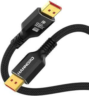 WISDUM  DisplayPort Cable 2.1, DP Cord [16K@60Hz,8K@120Hz,4K@240Hz], 80Gbps Display Port 2.1/2.0 Cable DP80 HDR DSC Display Port Cord Compatible FreeSync Gaming Monitor TV, 5090 7900XTX