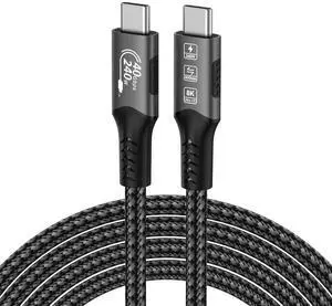 WISDUM  USB C Cable(6 FT, 240W), USB 4 Data Cable, 40Gbps, 8K HD Display, Thunderbolt 4/3 Compatible, for iPhone 16, MacBook, Hub, Docking and More