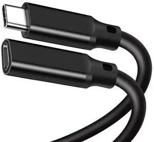 WISDUM USB C Extension Cable 3.3FT,[USB 3.2 Gen 2*2] 20gbps Male to Female Type C 5A PD240W Fast Charging Cable 4K@60Hz Video cable for MacBook Pro/Air,iPad Pro,iPhone15 16,SSD,Switch [Black]