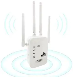 WISDUM WiFi Extenders Signal Booster 300mbps WiFi Booster with 1 Ethernet Ports, 2.4GHz Single Band Internet Extender, WiFi Repeater Signal Booster Plug & Play, Router & Access Point Mode