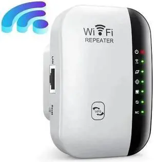 WISDUM 300Mbps Wireless WIFI Repeater WiFi Extender WiFi Booster,Covers Up to 3000 Sq.ft Wi-Fi Signal Amplifier 802.11N Network Card Adapter for Home