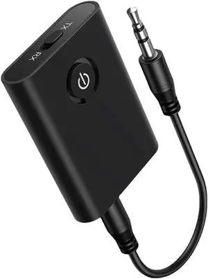 WISDUM  Aux Bluetooth Adapter for Car, Bluetooth 5.0 Transmitter Receiver, Portable Wireless Bluetooth Adapter, 2-in-1 Bluetooth Aux Adapter, Audio Receiver for Laptop, Radio, Headphones, Speakers, TV