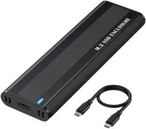 WISDUM M.2 NVME SATA SSD Enclosure Adapter, 10Gbps Aluminum USB 3.1 Gen 2 Type C External Enclosure for M.2 NVMe PCIE & SATA M-Key / B+M Connectors SSDs of Sizes 2230 2242 2260 2280d