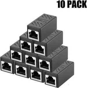 WISDUM (10Pack, Black) RJ45 Coupler Female to Female Ethernet Coupler in-Line Coupler for Cat7 Cat6 Cat5 Cat5e Ethernet Cable Extender Adapter WISDUM (10Pack, Black) RJ45 Coupler Female to Female Ethernet Coupler in-Line Coupler for Cat7 Cat6 Cat5 Cat5e Ethernet Cable Extender Adapter