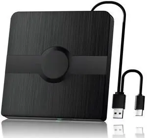 External Blu Ray Drive, BD Player with Read/Write Capability Portable Blu-ray Player with USB 3.0 and Type-C CD/DVD Burner 3D Blu-ray Drive Compatible with Win10 and Mac OS,Drive Blu Ray Player for PC