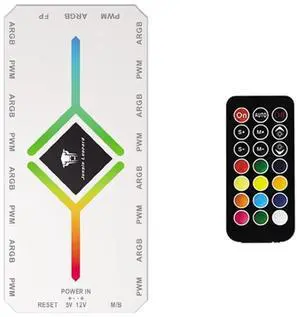 ARGB and PWM Fan Hub Controller,9 Ports PC Fans Hub with Controller and SATA Power Input, Magnetic backplane Splitter 5V 3PIN RGB Case Fan Hub White