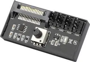 12V 4 Pin PWM Fan Speed Controller, PC Fan Hub Powered by SATA , Maximum Output 60W