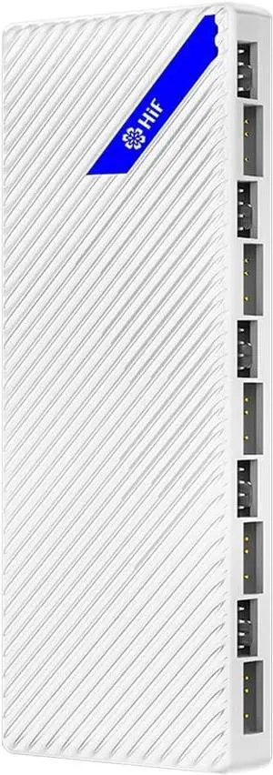 Computer ARGB Controller 5V 3Pin PWM Temperature Control Dual 10 Expansion Ports Power Supply Fan Hub RGB Splitter B