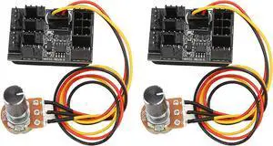 2 Pcs PC, 4 Pin Fan Adapter PWM Case 4 pin Fan Controller 3 Potentiometer Cooling Hub 8 Way Splitter 12V Speed