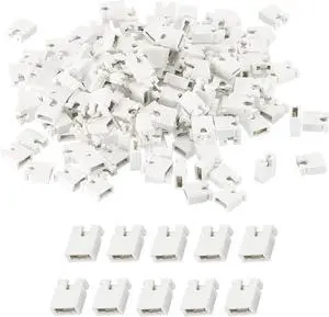 100pcs 2.54mm Standard Circuit Board Shunts Short Circuit Connection Pin Blocks for Arduino Raspberry Pi PCB PC (White)