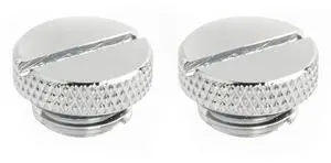 2 pack G1/4" thread, Thin water Stop Plug Fitting with Coin Slot for Computer water cooling System, durable brass/copper material, Silver
