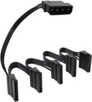 IDE to SATA Power Cable LP4 4 Pin 1 to 5×15 Pin SATA Splitter Supply Adapter Converter Cable for PC Server Hard Drive (1 to 5) IDE to SATA Power Cable LP4 4 Pin 1 to 5×15 Pin SATA Splitter Supply Adapter Converter Cable for PC Server Hard Drive (1 to 5)