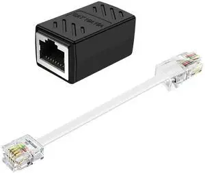 RJ11 to RJ45 Adapter Phone Jack to Ethernet Cable Adapter, RJ45 8P8C Female to RJ11 6P4C Male for Landline Telephone Service