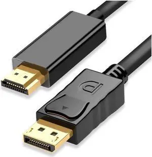 DIXSG DisplayPort to HDMI 6 Feet Cable, Hannord DP to HDMI Male to Male Adapter 1080P HD Gold-Plated Cord Compatible with HP, and Other Brand DIXSG DisplayPort to HDMI 6 Feet Cable, Hannord DP to HDMI Male to Male Adapter 1080P HD Gold-Plated Cord Compatible with HP, and Other Brand