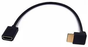 1ft 8K HDMI 2.1 Extension Cable, 90 Degree Up Angle HDMI Male to HDMI Female Adapter, OD 4mm Slim Ultra HD HDMI Cable, 8k@60Hz 1ft 8K HDMI 2.1 Extension Cable, 90 Degree Up Angle HDMI Male to HDMI Female Adapter, OD 4mm Slim Ultra HD HDMI Cable, 8k@60Hz