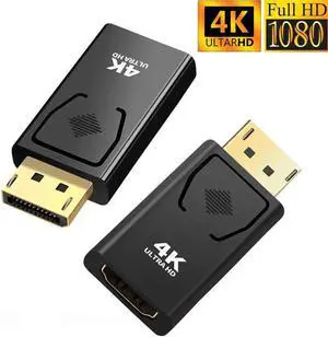 DIXSG 2-Pack 4K DisplayPort to HDMI Adapter,AUBEAMTO Display Port DP to HDMI Adapter Male to Female Gold Plated 2K 3D 60Hz for HP, HDTV, Dell, GPU, AMD, NVIDIA,Projector, PC,Desktop, More Desktop & Di DIXSG 2-Pack 4K DisplayPort to HDMI Adapter,AUBEAMTO Display Port DP to HDMI Adapter Male to Female Gold Plated 2K 3D 60Hz for HP, HDTV, Dell, GPU, AMD, NVIDIA,Projector, PC,Desktop, More Desktop & Di