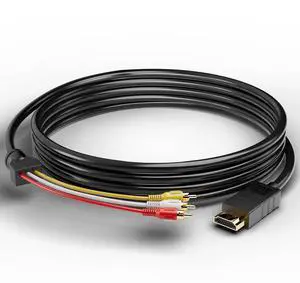 WISDUM HDMI to RCA Cable with Built-in Converter, 1080P HDMI to 3 RCA AV Adapter (Composite Video + Audio), 5ft (1.5m) for Connecting DVD Player, HDTV, PC to Old TV, Projector, Legacy Devices WISDUM HDMI to RCA Cable with Built-in Converter, 1080P HDMI to 3 RCA AV Adapter (Composite Video + Audio), 5ft (1.5m) for Connecting DVD Player, HDTV, PC to Old TV, Projector, Legacy Devices