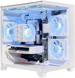 AOACE Gaming PC Desktop INTEL Core i5 14400F 2.5 GHz, NVIDIA RTX 5060Ti 16G DLSS 4, 32GB DDR5 RAM 6400MHz,2TB NVMe PCIe4.0, Wi-Fi6E, white,Game Design Office console,Windows 11 Home 64-bit