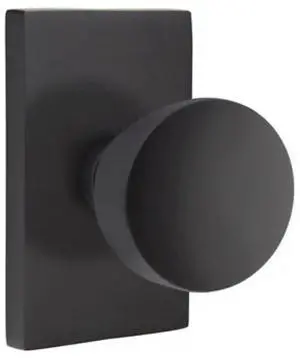 Emtek 5112ROUUS19 Modern Door Knob  Easy to Install Door Hardware, Black