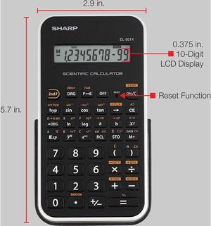 Sharp Calculators EL-501X2B-WH Engineering / Scientific / Math Calculator  146 Functions / 10+2 Digit / 3 Digit Separator / Battery Powered