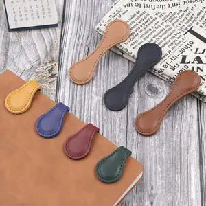 Leather Magnetic Bookmark - Handmade Pendant Holder with Decorative Buckle