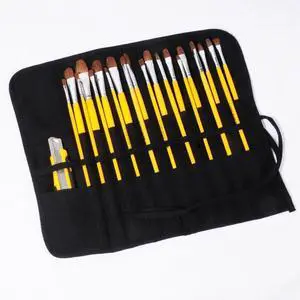 22-Hole Canvas Watercolor Pen & Brush Organizer Pouch - Portable (No Pens)