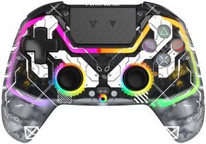 DUCI NOVA PRO WGP14V2 Wireless/Wired Gaming Controller, 4 Lighting Effects, 22 Buttons, Hall Effect, Highly Sensitive Touchpad, Ultra Precise, Support PC/Steam/Switch/PS4/Ps3/iOS/MacOs/Android, Black
