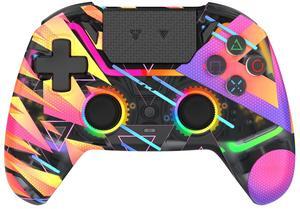 NOVA PRO WGP14V2 CLEAR Wireless/Wired Game Controller, 4 Lighting Effects, 22 Buttons, Highly Sensitive Touchpad, Ultra-Precise Hall Effect,  Support PC/Steam/Switch/PS4/Ps3/iOS/MacOs/Android, Rainbow