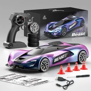 DUCI SG208PRO Remote Control Car, Analog 4WD Drift Car, Remote Control Distance 30 meters, Battery Life 25 Minutes, Compact RC Racing Car, TYPE-C Connector Charging, Airless Model, Blue (1 Battery)