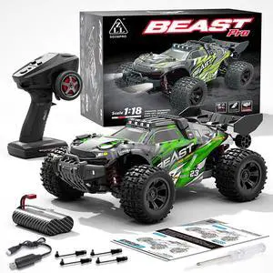 DUCI SG118PRO Remote Control Car, Big Foot Climbing High Speed Off-Road Buggy, Full Scale 1:20, 35km/h, 40 Minutes Battery Life, LED Front White Lights, Carbon Brush Version, Green (1 Battery)