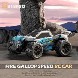 DUCI SG318PRO Remote Control Vehicle, Bigfoot Off-road Racing RC Toy Model Car, Full Scale 1:20, 20km/h, 33min Battery Life, High Speed Off-road Crawler, Carbon Brush Version, Blue (1 battery)