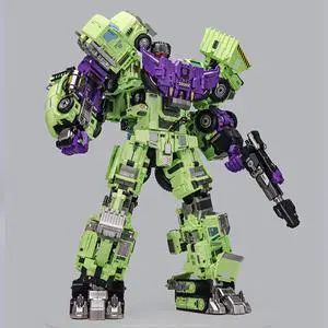 DUCI GIANTLEGION Transformer Toys, Mechanical Invasion, Giant Legion Heavy Duty Builder, 3 Transformations in 1, ABS Material, LED Magnetic Headlamp, Combo Set, 3 Sets, Green