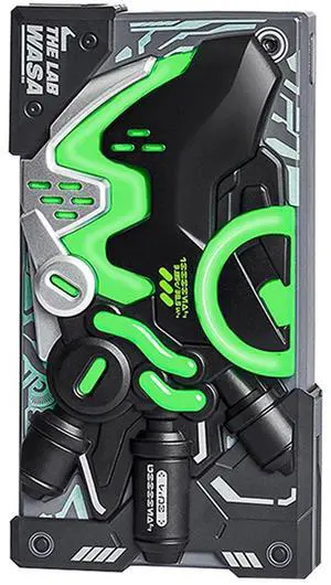 DUCI  Chameleon 10000mAh Smart Two-Way Fast Charging Power Supply, 5-in-1 Jigsaw Rechargeable Battery, Compatible with Android & iOS, 22.5 Watt Fast Charging, Black & Green
