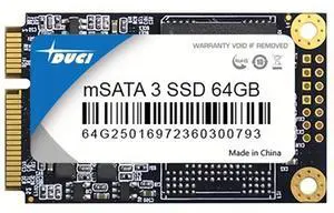 DUCI MSATA 64GB SSD, General Purpose SSD with speeds up to 270MB/s for Notebook and Desktop PCs for Gaming/Work, Black