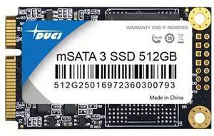 DUCI MSATA 512GB SSD, General Purpose SSD with speeds up to 270MB/s for Notebook and Desktop PCs for Gaming/Work, Black