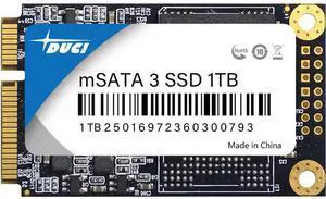 DUCI MSATA 1TB SSD, General Purpose SSD with speeds up to 270MB/s for Notebook and Desktop PCs for Gaming/Work, Black