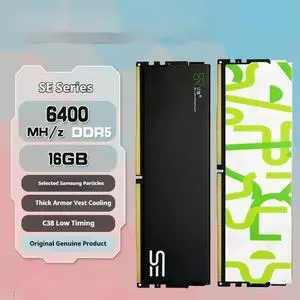DUCI SE-DDR5-16GB-6400MH/Z-C38 Memory Module, DDR5, 16GB, 6400MHz Frequency, C38 Low Latency, High-end Samsung Chip, 1mm Aluminum Alloy Jacket Heat Dissipation, Suitable for Desktop Computers, Black DUCI SE-DDR5-16GB-6400MH/Z-C38 Memory Module, DDR5, 16GB, 6400MHz Frequency, C38 Low Latency, High-end Samsung Chip, 1mm Aluminum Alloy Jacket Heat Dissipation, Suitable for Desktop Computers, Black