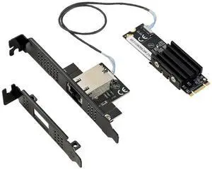 IOCREST IO-M2F113-GLAN, M.2 (B+M Key) to Single-Port 10G Gigabit Network Adapter, AQC113 Chip, 1×RJ45 Port with LED Indicator, Supports Windows and Linux Systems