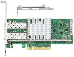 IOCREST PI29F21, PCIe 2.0 10 Gigabit Dual Optical Port SFP+ Server Fiber Network Card, 82599ES Chip, 2x 10G SFP+ Ports, PCI Express 2.0 (5 GT/s), Compatible with PCIe x8/x16, Supports Windows, Linux,