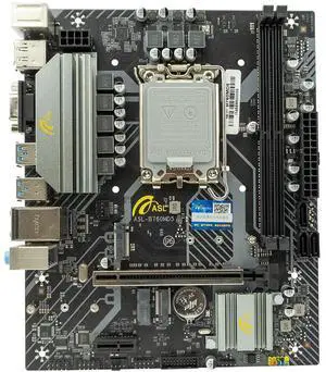 ASL B760M-D5 M-ATX Motherboard - Supports 12/13th Gen LGA1700, 2×DDR5 64GB, DP/HDMI/VGA, 2×M.2, 3 SATA, WiFi, Gigabit LAN