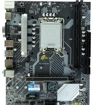 ASL H610M-SD4 M-ATX Motherboard - Supports 12/13/14th Gen LGA1700 (95W), 2×DDR4 64GB, HDMI+VGA, 4×SATA3 + M.2, Gigabit LAN + M.2 WiFi Slot