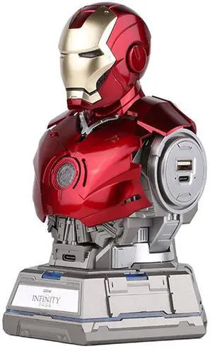 DUCI Killerbody Iron Man MK3 Bust Charging Station PD 65W Fast Charging, 2× USB-A Ports, 3× USB-C Ports, LED Ambient Lighting, Removable Chest Armor, INFINITY SAGA Mech Charger