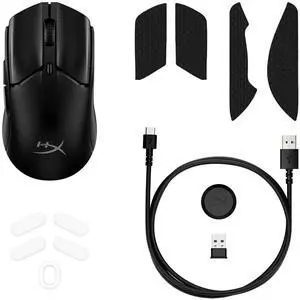 HyperX Pulsefire Haste 2 Mini Wireless Gaming Mouse (black) - 59g Ultra-Lightweight, 100-Hour Battery, Dual Wireless Mode, 26K DPI Sensor, Compatible with PC, Xbox, PS5/PS4