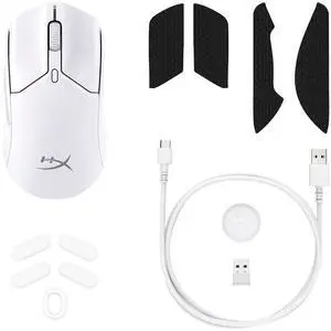 HyperX Pulsefire Haste 2 Mini Wireless Gaming Mouse (White) - 59g Ultra-Lightweight, 100-Hour Battery, Dual Wireless Mode, 26K DPI Sensor, Compatible with PC, Xbox, PS5/PS4