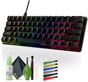 HyperX Alloy Origins 60 Mechanical Gaming Keyboard (60-Key, Fire Linear Switches) - 60% Compact RGB Backlit, PBT Keycaps, Aircraft-Grade Aluminum, Detachable USB-C, NGENUITY Software Compatible