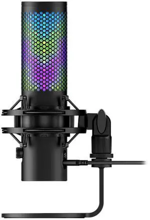 HyperX QuadCast 2S RGB USB Condenser Microphone - 32-bit/192kHz Recording, Dynamic RGB Lighting, Touch-to-Mute Sensor, Multi-Function Knob, 4 Polar Patterns, for Gaming/Streaming/Content Creation