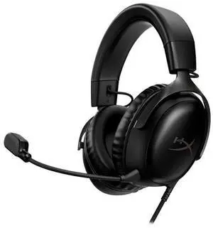 HyperX Cloud III  Wired Gaming Headset, PC, PS5, Xbox Series X|S, Angled 53mm Drivers, DTS Spatial Audio, Memory Foam, Durable Frame, Ultra-Clear 10mm Mic, USB-C, USB-A, 3.5mm  Black