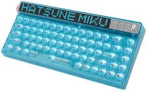 Moeyu Hatsune MIKU Gaming Heart Series Mechanical Keyboard, 68 Keys, Wireless/Wired Dual Mode, RGB Backlighting, 20 Lighting Effects, Supports PC, iPad, IOS and Android Multi-Platforms